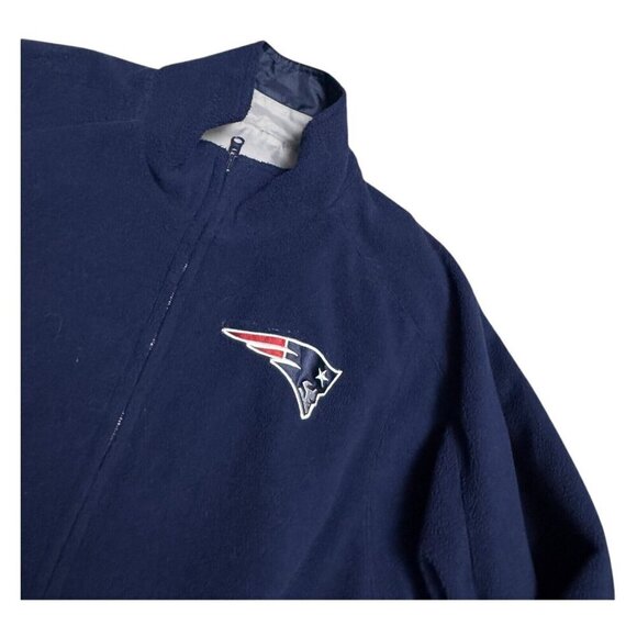 NEW ENGLAND PATRIOTS REVERSIBLE Fleece Waterproof NFL Football Jacket Mens Large - Picture 4 of 7
